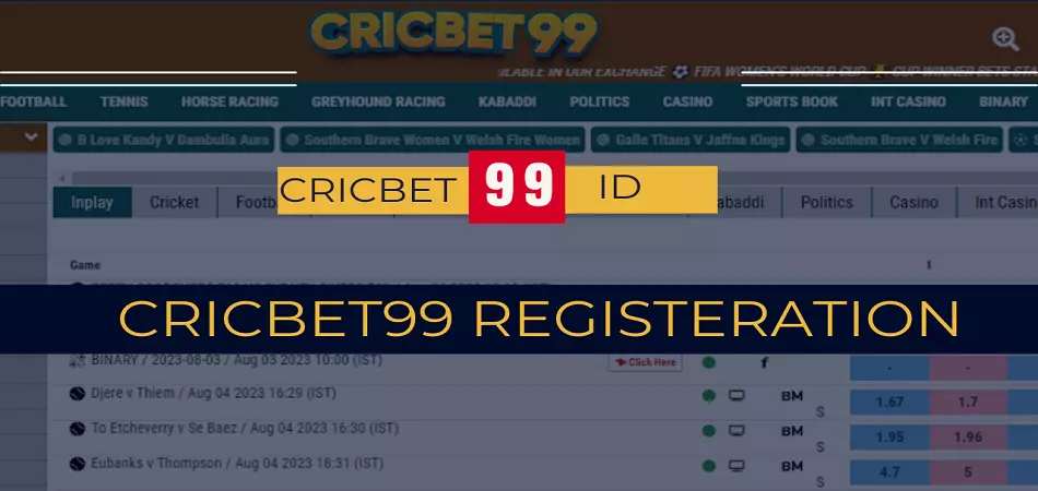 Cricbet99 ID Registration & Signup betting account